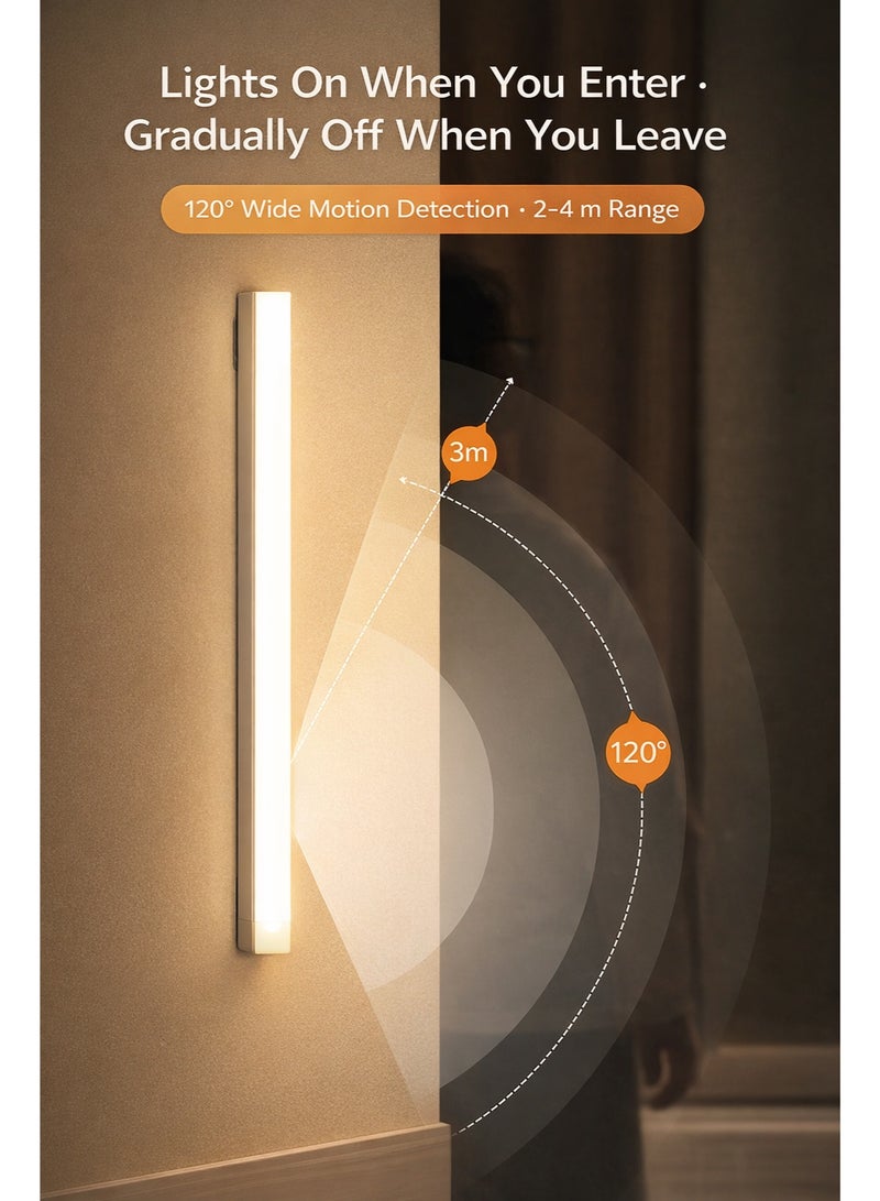 slendorlife Wireless Smart Motion Sensor Light 30cm 3W | Rechargeable LED Wall Light with USB Charging | Always-On & Auto Sensor Mode | Cool White 6000K for Bedroom, Closet, Corridor & Cabinet - Image 3